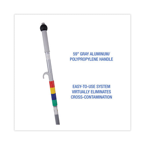Image of Boardwalk® Bucketless Microfiber Mop System, 5 X 18 Blue Microfiber Head, 59" Gray Aluminum/polypropylene Handle