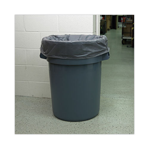 Image of Boardwalk® Linear Low Density Industrial Can Liners, 60 gal, 1.3 mil, 38" x 58", Gray, Flat Pack, 100/Carton