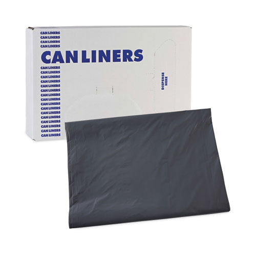 Image of Boardwalk® Linear Low Density Industrial Can Liners, 60 gal, 1.3 mil, 38" x 58", Gray, Flat Pack, 100/Carton