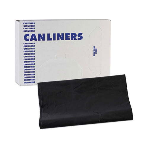 Image of Boardwalk® Linear Low Density Industrial Can Liners, 56 gal, 1.7 mil, 43" x 47", Black, Flat Pack, 100/Carton