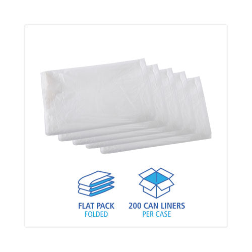 Image of Boardwalk® High Density Industrial Can Liners Flat Pack, 33 gal, 16 mic, 33" x 40", Natural, Flat Pack, 200/Carton