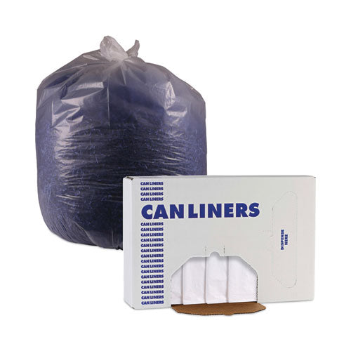 Image of Boardwalk® High Density Industrial Can Liners Flat Pack, 33 gal, 16 mic, 33" x 40", Natural, Flat Pack, 200/Carton
