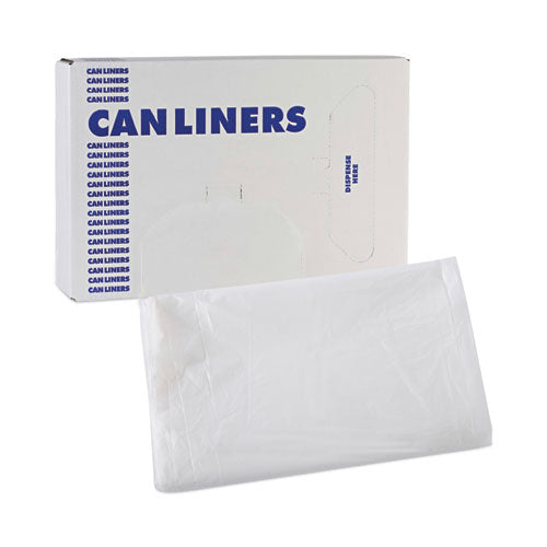 Image of Boardwalk® High Density Industrial Can Liners Flat Pack, 33 gal, 16 mic, 33" x 40", Natural, Flat Pack, 200/Carton
