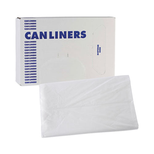 Image of Boardwalk® High Density Industrial Can Liners Flat Pack, 45 gal, 16 mic, 40" x 48", Natural, Flat Pack, 200/Carton