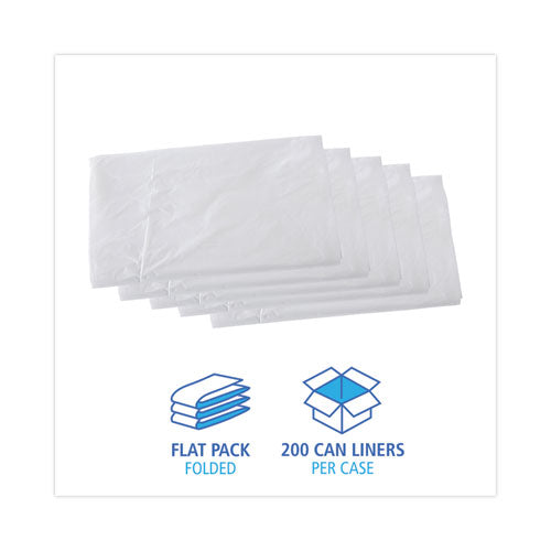 Image of Boardwalk® High Density Industrial Can Liners Flat Pack, 56 gal, 16 mic, 43" x 48", Natural, Flat Pack, 200/Carton