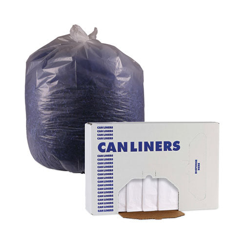 Image of Boardwalk® High Density Industrial Can Liners Flat Pack, 56 gal, 16 mic, 43" x 48", Natural, Flat Pack, 200/Carton