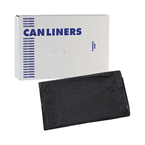 Image of Boardwalk® Linear Low Density Industrial Can Liners, 30 gal, 0.65 mil, 30" x 36", Black, Flat Pack, 200/Carton