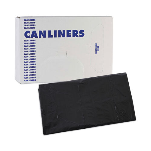 Image of Boardwalk® Linear Low Density Industrial Can Liners, 45 gal, 0.7 mil, 40" x 46", Black, Flat Pack, 100/Carton
