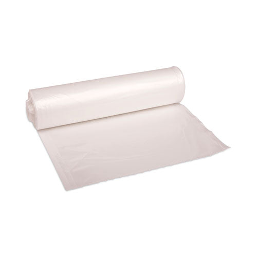 Image of Boardwalk® High Density Industrial Can Liners Coreless Rolls, 30 gal, 16 mic, 30" x 37", Natural, Perforated, 25 Bags/Roll, 20 Rolls/CT