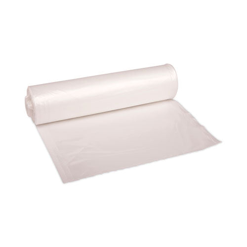 Image of Boardwalk® High Density Industrial Can Liners Coreless Rolls, 33 gal, 16 mic, 33" x 40", Natural, Perforated, 25 Bags/Roll, 10 Rolls/CT