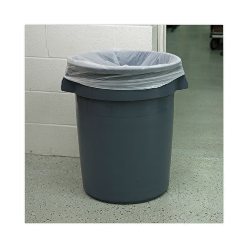 Image of Boardwalk® Linear Low Density Industrial Can Liners, 30 gal, 0.9 mil, 30" x 36", White, Flat Pack, 100/Carton