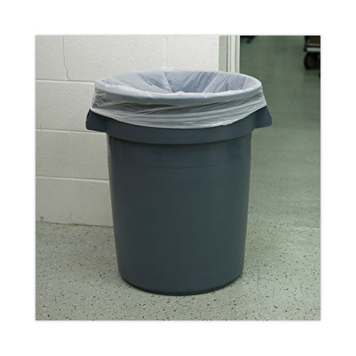 Image of Boardwalk® Linear Low Density Industrial Can Liners, 33 gal, 0.9 mil, 33" x 39", White, Flat Pack, 100/Carton