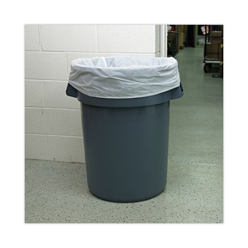 Image of Boardwalk® Linear Low Density Industrial Can Liners, 60 gal, 0.9 mil, 38" x 58", White, Flat Pack, 100/Carton