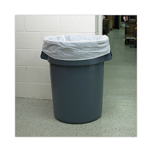 Image of Boardwalk® Linear Low Density Industrial Can Liners, 56 gal, 0.9 mil, 43" x 47", White, Flat Pack, 100/Carton