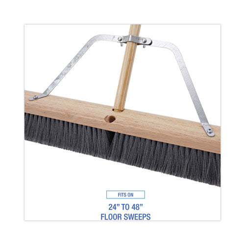 Image of Boardwalk® Metal Handle Braces, Large, Fits 24" to 48" Floor Sweeps, 0.5 x 17 x 12