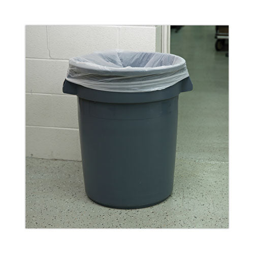Image of Boardwalk® Low-Density Waste Can Liners, 33 gal, 0.6 mil, 33" x 39", White, Perforated Roll, 25 Bags/Roll, 6 Rolls/Carton