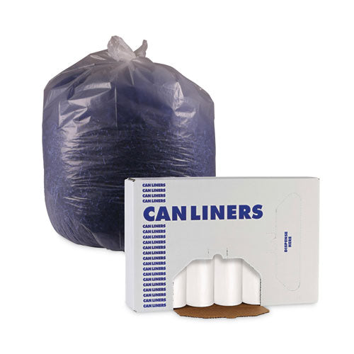Image of Boardwalk® Low-Density Waste Can Liners, 33 gal, 0.6 mil, 33" x 39", White, Perforated Roll, 25 Bags/Roll, 6 Rolls/Carton
