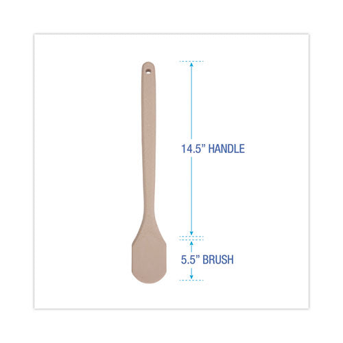 Image of Boardwalk® Utility Brush, Cream Nylon Bristles, 5.5" Brush, 14.5" Tan Plastic Handle