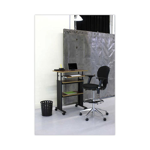 Image of Safco® Metro Collection Extended-Height Chair, Supports Up To 250 Lb, 23" To 33" Seat Height, Black Seat/back, Chrome Base