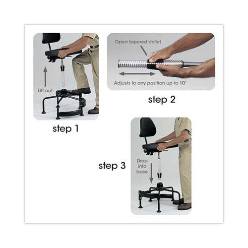Image of Safco® Task Master Economy Industrial Chair, Supports Up To 250 Lb, 17" To 35" Seat Height, Black