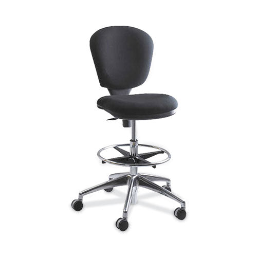 Image of Safco® Metro Collection Extended-Height Chair, Supports Up To 250 Lb, 23" To 33" Seat Height, Black Seat/back, Chrome Base