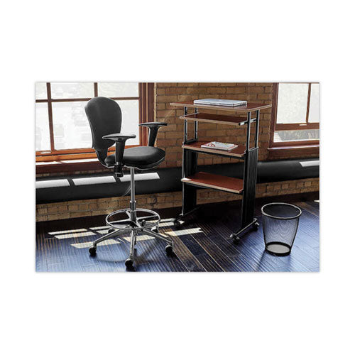 Image of Safco® Metro Collection Extended-Height Chair, Supports Up To 250 Lb, 23" To 33" Seat Height, Black Seat/back, Chrome Base