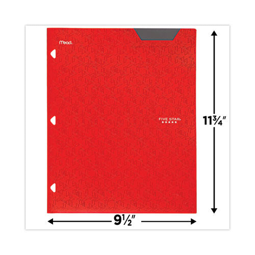 Image of Five Star® Two-Pocket Stay-Put Plastic Folder, 11 x 8.5, Assorted, 4/Pack