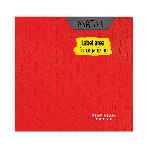Image of Five Star® Two-Pocket Stay-Put Plastic Folder, 11 x 8.5, Assorted, 4/Pack