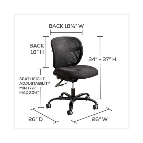 Image of Safco® Vue Intensive-Use Mesh Task Chair, Supports Up To 500 Lb, 18.5" To 21" Seat Height, Black Vinyl Seat/back, Black Base