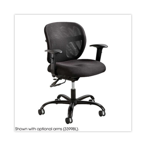 Image of Safco® Vue Intensive-Use Mesh Task Chair, Supports Up To 500 Lb, 18.5" To 21" Seat Height, Black Vinyl Seat/back, Black Base