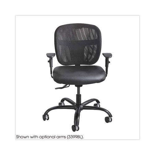 Image of Safco® Vue Intensive-Use Mesh Task Chair, Supports Up To 500 Lb, 18.5" To 21" Seat Height, Black Vinyl Seat/back, Black Base