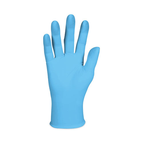 Image of KleenGuard G10 Comfort Plus Blue Nitrile Gloves, Light Blue, Large, 1,000/Carton
