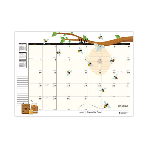 Image of House of Doolittle Recycled Honeycomb Monthly Planner, Honeycomb Artwork, 11 x 7, Black/Gold Cover, 12-Month (Jan to Dec): 2025