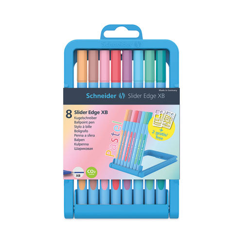 Image of Schneider® Slider Edge XB Ballpoint Pen, Stick, Extra-Bold 1.4 mm, Assorted Ink and Barrel Colors, 8/Set