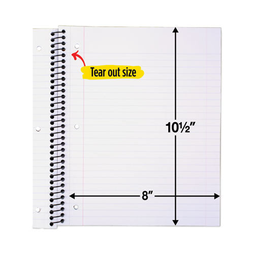 Image of Five Star® Wirebound Notebook, 1-Subject, Wide/Legal Rule, Assorted Cover Colors, (100) 10.5 x 8 Sheets, 6/Pack