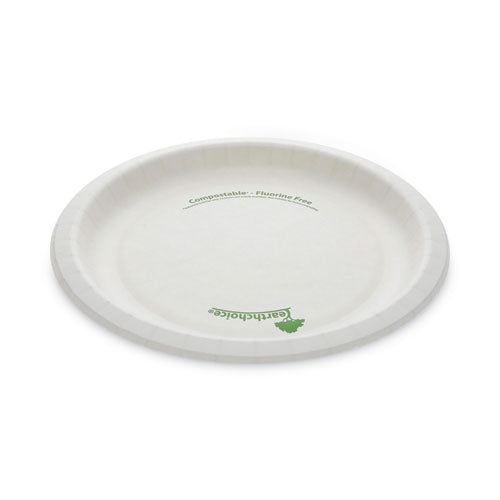 Image of Pactiv Evergreen EarthChoice Pressware Compostable Dinnerware, Plate, Paper, 9" dia, White, 450/Carton