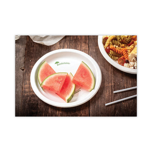 Image of Pactiv Evergreen EarthChoice Pressware Compostable Dinnerware, Plate, Paper, 9" dia, White, 450/Carton