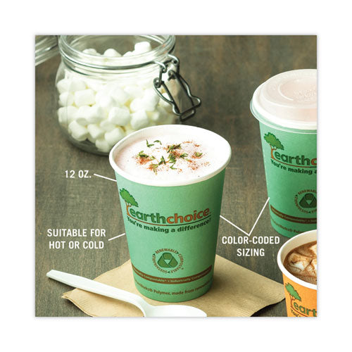 Image of Pactiv Evergreen EarthChoice Compostable Paper Cup, 12 oz, Teal, 1,000/Carton