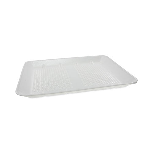 Image of Pactiv Evergreen Supermarket Tray, #1014 Family Pack Tray, 13.88 x 9.88 x 1, White, Foam, 100/Carton