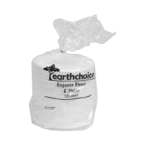 Image of Pactiv Evergreen EarthChoice Compostable Fiber-Blend Bagasse Dinnerware, Plate, Sugarcane, 6" dia, Natural, 1,000/Carton