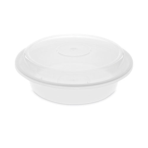 Image of Pactiv Evergreen Newspring VERSAtainer Microwavable Containers, 24 oz, 7 x 7 x 2.38, White/Clear, Plastic, 150/Carton