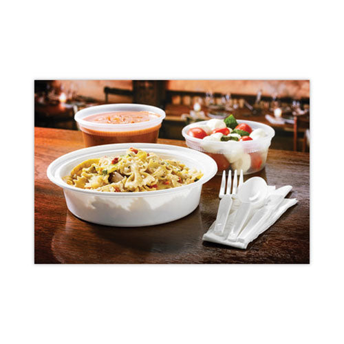 Image of Pactiv Evergreen Newspring VERSAtainer Microwavable Containers, 24 oz, 7 x 7 x 2.38, White/Clear, Plastic, 150/Carton