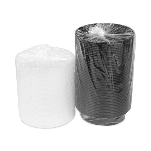 Image of Pactiv Evergreen Newspring VERSAtainer Microwavable Containers, 24 oz, 7" Diameter, Black/Clear, Plastic, 150/Carton