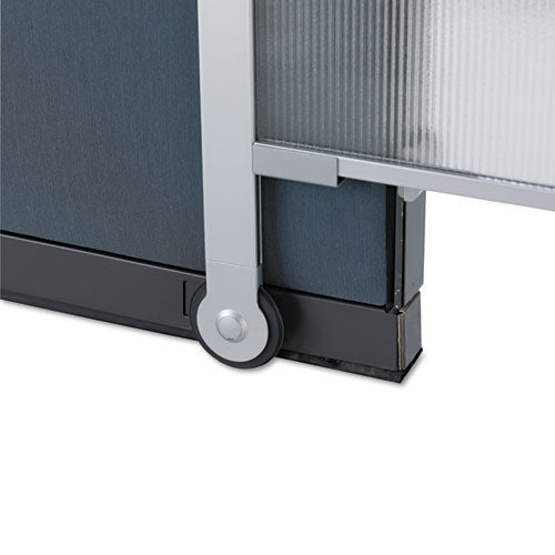 Image of Quartet® Premium Workstation Privacy Screen, 38w X 64d, Translucent Clear/silver