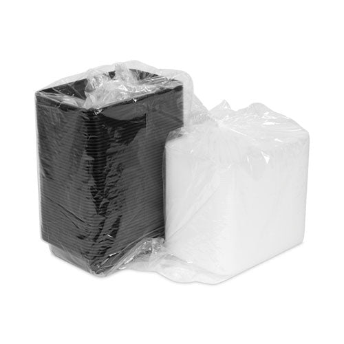 Image of Pactiv Evergreen Newspring VERSAtainer Microwavable Containers, 16 oz, 5 x 7.25 x 1.5, Black/Clear, Plastic, 150/Carton