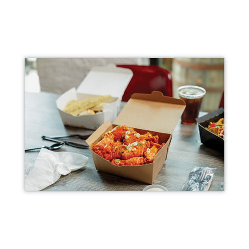 Image of Pactiv Evergreen EarthChoice OneBox Paper Box, 37 oz, 4.5 x 4.5 x 2.5, Brown, 312/Carton