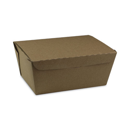 Image of Pactiv Evergreen EarthChoice OneBox Paper Box, 66 oz, 6.5 x 4.5 x 3.25, Brown, 160/Carton