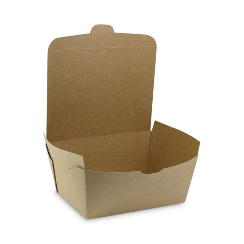 Image of Pactiv Evergreen EarthChoice OneBox Paper Box, 66 oz, 6.5 x 4.5 x 3.25, Brown, 160/Carton