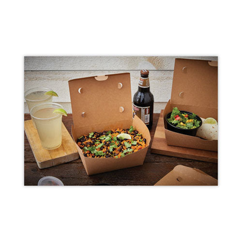 Image of Pactiv Evergreen EarthChoice OneBox Paper Box, 66 oz, 6.5 x 4.5 x 3.25, Brown, 160/Carton
