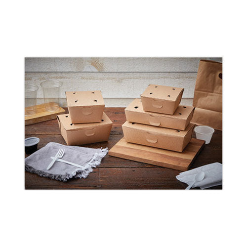 Image of Pactiv Evergreen EarthChoice OneBox Paper Box, 66 oz, 6.5 x 4.5 x 3.25, Brown, 160/Carton